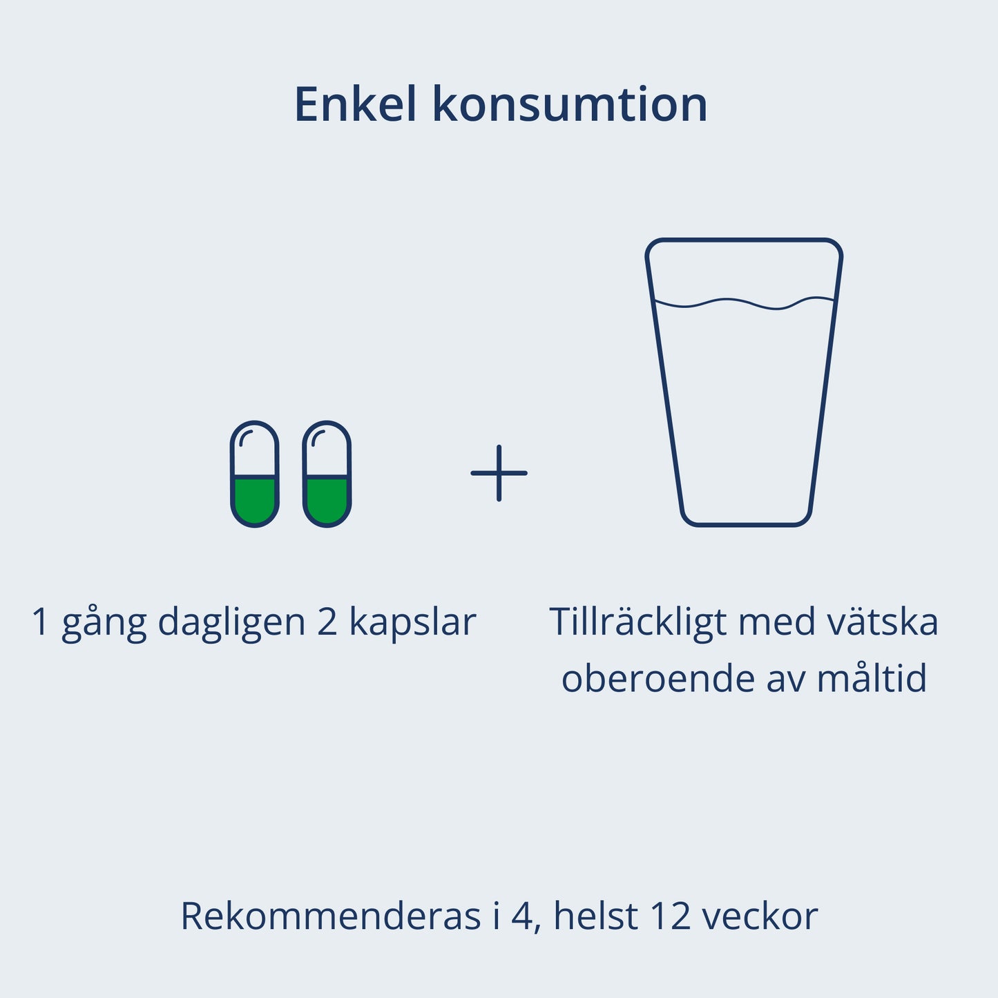 2 kapslar och ett glas vätska