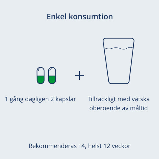 2 kapslar och ett glas vätska